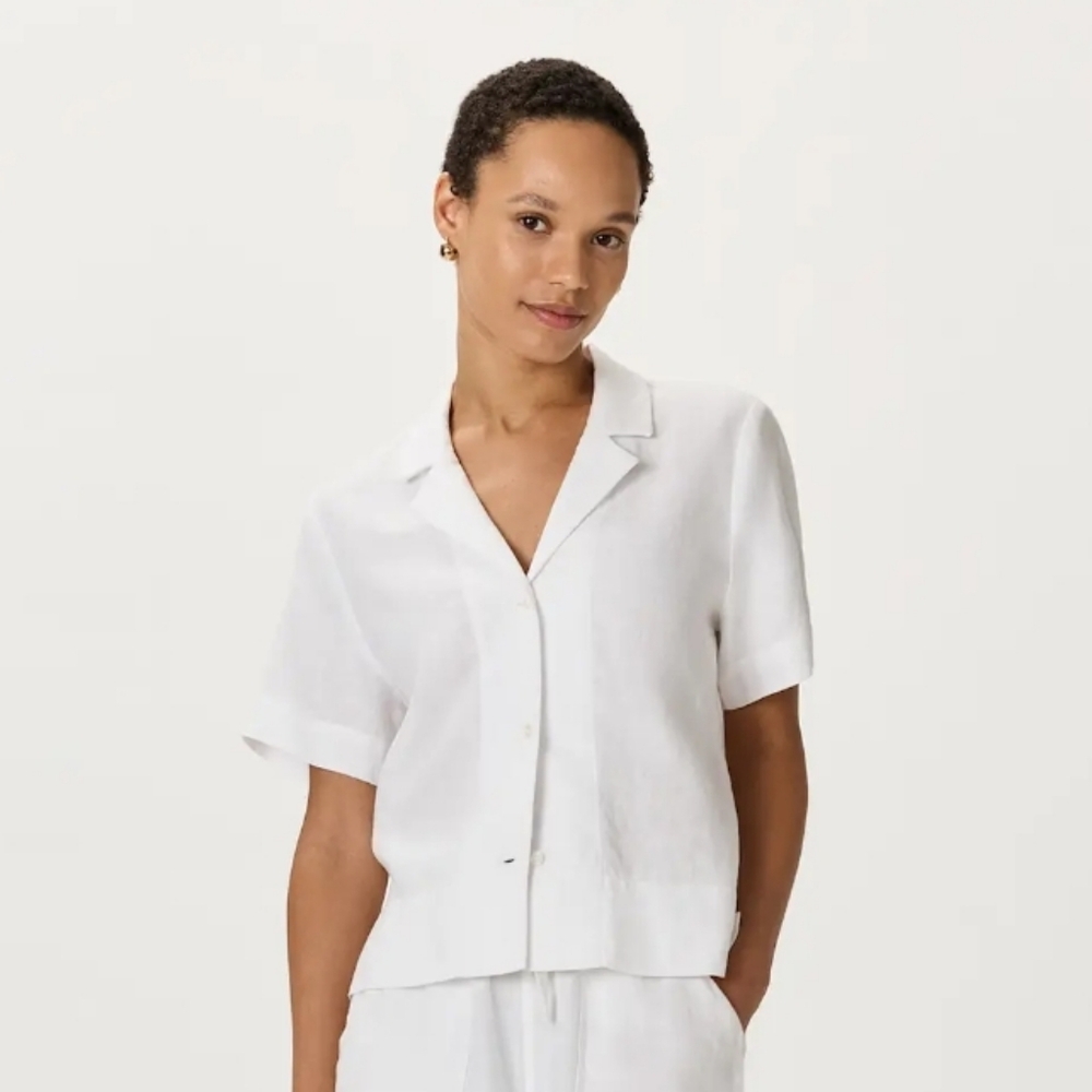 Quince White Short-Sleeve Button Shirt